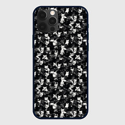 Чехол для iPhone 12 Pro Камуфляж с котиками, цвет: 3D-черный