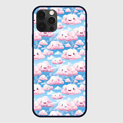 Чехол для iPhone 12 Pro Кавайные милые облока, цвет: 3D-черный