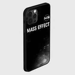 Чехол для iPhone 12 Pro Mass Effect glitch на темном фоне: символ сверху, цвет: 3D-черный — фото 2
