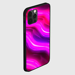 Чехол для iPhone 12 Pro Розовая объемная абстракция, цвет: 3D-черный — фото 2