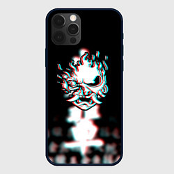 Чехол для iPhone 12 Pro Samurai glitch cyberpunk city, цвет: 3D-черный
