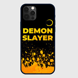 Чехол iPhone 12 Pro Demon Slayer - gold gradient: символ сверху