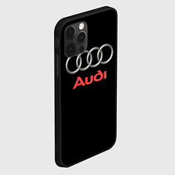 Чехол для iPhone 12 Pro Audi sport на чёрном, цвет: 3D-черный — фото 2