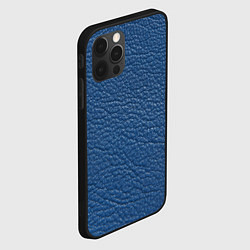 Чехол для iPhone 12 Pro Текстура синей кожи, цвет: 3D-черный — фото 2