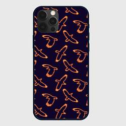 Чехол для iPhone 12 Pro Вороны неон, цвет: 3D-черный