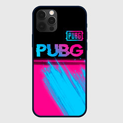 Чехол iPhone 12 Pro PUBG - neon gradient: символ сверху