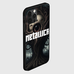 Чехол для iPhone 12 Pro Металлика на фоне одноглазого рок монстра, цвет: 3D-черный — фото 2