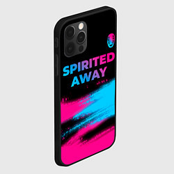 Чехол для iPhone 12 Pro Spirited Away - neon gradient: символ сверху, цвет: 3D-черный — фото 2