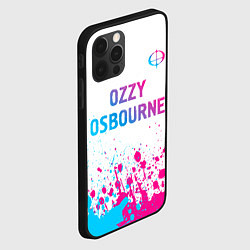 Чехол для iPhone 12 Pro Ozzy Osbourne neon gradient style: символ сверху, цвет: 3D-черный — фото 2