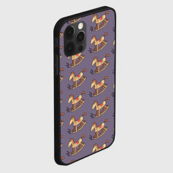 Чехол для iPhone 12 Pro Деревянные лошадки качалки, цвет: 3D-черный — фото 2