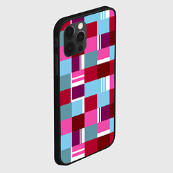 Чехол для iPhone 12 Pro Ретро квадраты вишнёвые, цвет: 3D-черный — фото 2