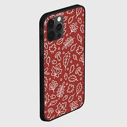 Чехол для iPhone 12 Pro Осень - бордовый 2, цвет: 3D-черный — фото 2