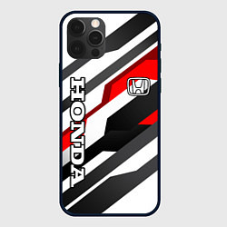 Чехол для iPhone 12 Pro Honda - red and white, цвет: 3D-черный