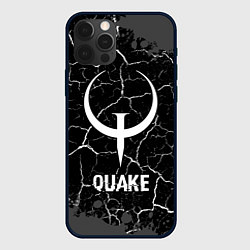 Чехол для iPhone 12 Pro Quake glitch на темном фоне, цвет: 3D-черный