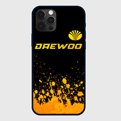 Чехол для iPhone 12 Pro Daewoo - gold gradient: символ сверху, цвет: 3D-черный