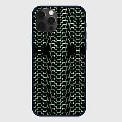 Чехол для iPhone 12 Pro Неоновая кибер-кольчуга зелёная, цвет: 3D-черный