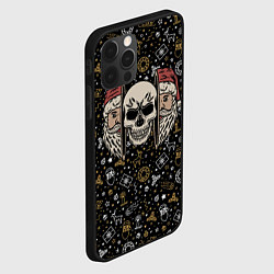 Чехол для iPhone 12 Pro Санта и череп, цвет: 3D-черный — фото 2