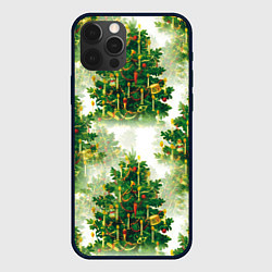 Чехол для iPhone 12 Pro Рождественская ель - старинный узор, цвет: 3D-черный