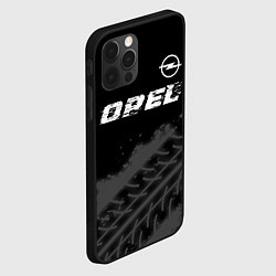 Чехол для iPhone 12 Pro Opel speed на темном фоне со следами шин: символ с, цвет: 3D-черный — фото 2