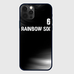 Чехол iPhone 12 Pro Rainbow Six glitch на темном фоне: символ сверху