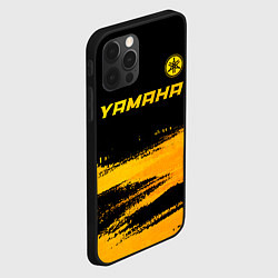 Чехол для iPhone 12 Pro Yamaha - gold gradient: символ сверху, цвет: 3D-черный — фото 2