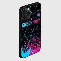 Чехол для iPhone 12 Pro Green Day - neon gradient: символ сверху, цвет: 3D-черный — фото 2