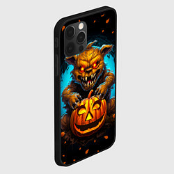 Чехол для iPhone 12 Pro Halloween - страшный медведь с тыквой, цвет: 3D-черный — фото 2