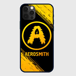 Чехол для iPhone 12 Pro Aerosmith - gold gradient, цвет: 3D-черный