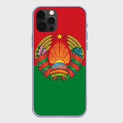Чехол для iPhone 12 Pro Республика Беларусь, цвет: 3D-светло-сиреневый