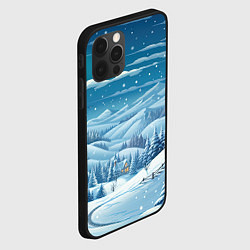 Чехол для iPhone 12 Pro Новогодний пейзаж природа, цвет: 3D-черный — фото 2