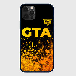 Чехол iPhone 12 Pro GTA - gold gradient посередине
