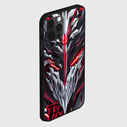 Чехол для iPhone 12 Pro Красный неоновый кибер демон, цвет: 3D-черный — фото 2