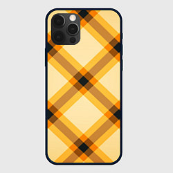 Чехол для iPhone 12 Pro Желтая шотландская клетка, цвет: 3D-черный