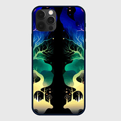 Чехол для iPhone 12 Pro Звёздная ночь в сказочном лесу, цвет: 3D-черный