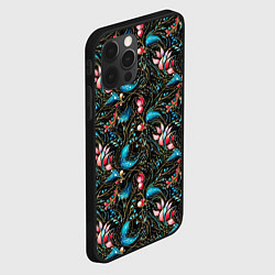 Чехол для iPhone 12 Pro Узор из страз на темном фоне, цвет: 3D-черный — фото 2