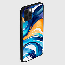 Чехол для iPhone 12 Pro Линейная красочная абстракция, цвет: 3D-черный — фото 2