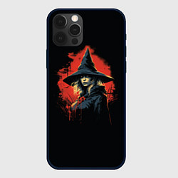 Чехол iPhone 12 Pro Ведьма в шляпе кровавый фон