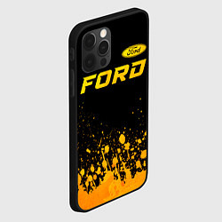 Чехол для iPhone 12 Pro Ford - gold gradient посередине, цвет: 3D-черный — фото 2