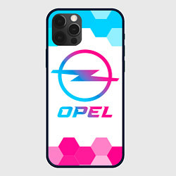 Чехол для iPhone 12 Pro Opel neon gradient style, цвет: 3D-черный