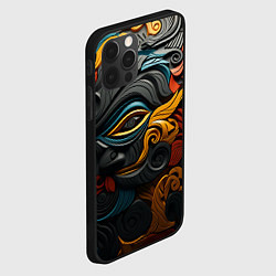 Чехол для iPhone 12 Pro Абстракция в этническом стиле, цвет: 3D-черный — фото 2