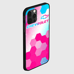 Чехол для iPhone 12 Pro Chevrolet neon gradient style посередине, цвет: 3D-черный — фото 2