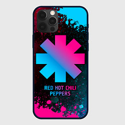 Чехол для iPhone 12 Pro Red Hot Chili Peppers - neon gradient, цвет: 3D-черный