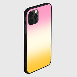 Чехол для iPhone 12 Pro Розовый бежевый желтый градиент, цвет: 3D-черный — фото 2