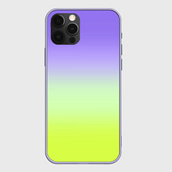 Чехол для iPhone 12 Pro Фиолетовый мятный и желто-зеленый градиент, цвет: 3D-светло-сиреневый