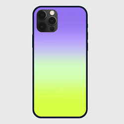 Чехол для iPhone 12 Pro Фиолетовый мятный и желто-зеленый градиент, цвет: 3D-черный