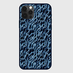 Чехол для iPhone 12 Pro Размытый пятнистый синий, цвет: 3D-черный