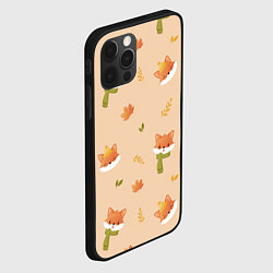 Чехол для iPhone 12 Pro Лисички с листьями, цвет: 3D-черный — фото 2