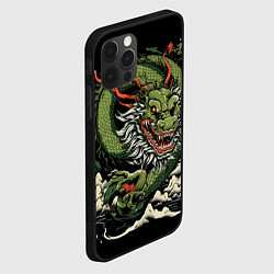 Чехол для iPhone 12 Pro Символ года зеленый дракон, цвет: 3D-черный — фото 2
