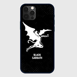 Чехол для iPhone 12 Pro Black Sabbath glitch на темном фоне, цвет: 3D-черный