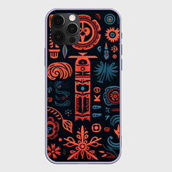 Чехол для iPhone 12 Pro Абстрактный паттерн в славянской стилистике, цвет: 3D-светло-сиреневый
